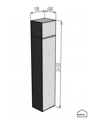 Шкаф с антресолью 400 мм Linnea MHR-1A-1 2450х400х510 (Белый-М 11.1.2) в Каменске-Уральском - kamensk-uralskij.mebel-e96.ru