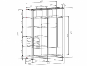 Шкаф-купе 1600 мм Либерти (Росток) в Каменске-Уральском - kamensk-uralskij.mebel-e96.ru