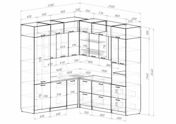 Кухонный гарнитур Лиора гранд прайм 2200х2500 мм (Герда) в Каменске-Уральском - kamensk-uralskij.mebel-e96.ru