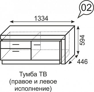 Тумба ТВ Люмен №2 (ИжМ) в Каменске-Уральском - kamensk-uralskij.mebel-e96.ru