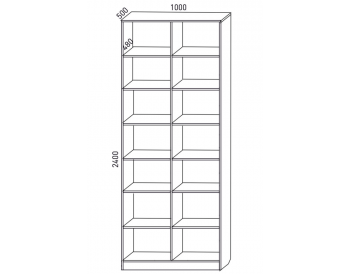 Шкаф распашной 1000 мм М6-2.4 Б+Б 100 + антресоль (М6) в Каменске-Уральском - kamensk-uralskij.mebel-e96.ru