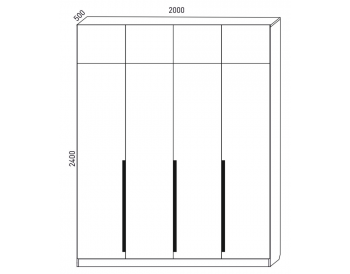 Шкаф распашной 2000 мм  М6-4.1.1 П+П+П+П 200 + антресоль (М6) в Каменске-Уральском - kamensk-uralskij.mebel-e96.ru