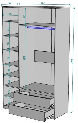 Шкаф Мальта 1350 мм Графит в Каменске-Уральском - kamensk-uralskij.mebel-e96.ru