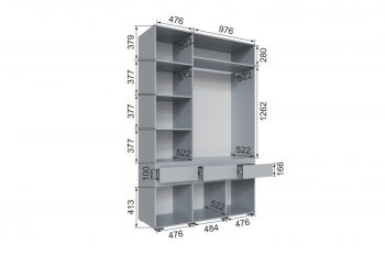 Шкаф 1500 мм Мерида серый камень/графит (Микон) в Каменске-Уральском - kamensk-uralskij.mebel-e96.ru