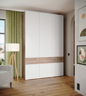 Шкаф 1500 мм Мерида крафт табачный/белый (Микон) в Каменске-Уральском - kamensk-uralskij.mebel-e96.ru