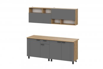 Кухонный гарнитур Монако 2000 мм графит (СВ) в Каменске-Уральском - kamensk-uralskij.mebel-e96.ru