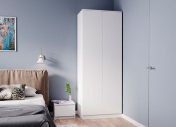 Шкаф двустворчатый Мори МШ800.1 белый (ДСВ) в Каменске-Уральском - kamensk-uralskij.mebel-e96.ru