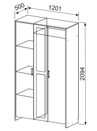 Шкаф распашной 1200 мм Дольче (СВ) в Каменске-Уральском - kamensk-uralskij.mebel-e96.ru