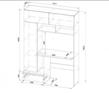 Стол компьютерный Некст-1 + Шкаф (СВ) в Каменске-Уральском - kamensk-uralskij.mebel-e96.ru