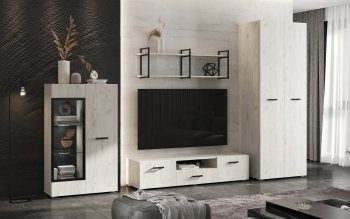 Стенка Нэнси new крафт белый (Миф) в Каменске-Уральском - kamensk-uralskij.mebel-e96.ru