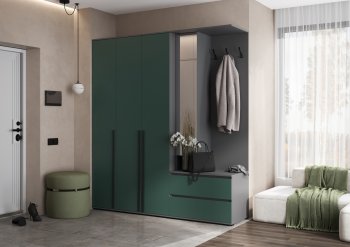 Прихожая Норд+Шкаф 1200, графит/изумруд (Миф) в Каменске-Уральском - kamensk-uralskij.mebel-e96.ru