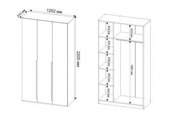Шкаф 1200 мм Пальма с антресолью, Сатин (ДСВ) в Каменске-Уральском - kamensk-uralskij.mebel-e96.ru