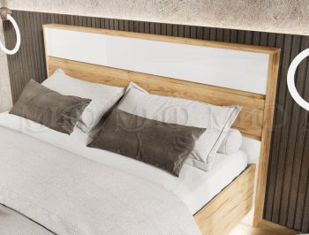 Кровать парящая Роджина с подсветкой, крафт/белый (Миф) в Каменске-Уральском - kamensk-uralskij.mebel-e96.ru