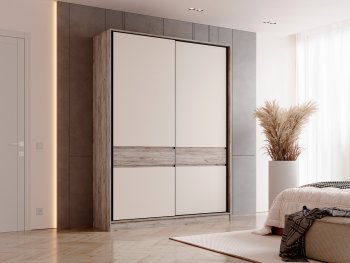 Спальный гарнитур Роджина крафт серый/кашемир, модульный (Миф) в Каменске-Уральском - kamensk-uralskij.mebel-e96.ru