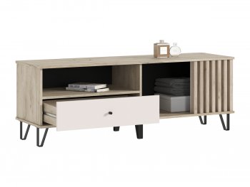 Тумба ТВ (1500) Роджина крафт серый/кашемир (Миф) в Каменске-Уральском - kamensk-uralskij.mebel-e96.ru