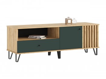 Тумба ТВ (1500) Роджина крафт/изумрудный (Миф) в Каменске-Уральском - kamensk-uralskij.mebel-e96.ru