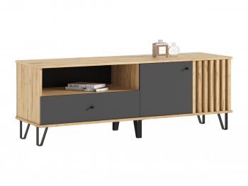 Тумба ТВ (1500) Роджина крафт/графит (Миф) в Каменске-Уральском - kamensk-uralskij.mebel-e96.ru