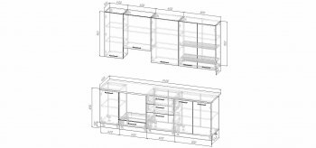 Кухонный гарнитур Элеганция 2400 мм Sanvut в Каменске-Уральском - kamensk-uralskij.mebel-e96.ru