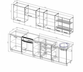 Кухонный гарнитур Антик 3000 мм МДФ в Каменске-Уральском - kamensk-uralskij.mebel-e96.ru