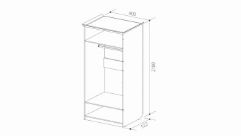 Шкаф 900 мм 2х дверный для платья ШиК-2 (Уголок Школьника 2) в Каменске-Уральском - kamensk-uralskij.mebel-e96.ru