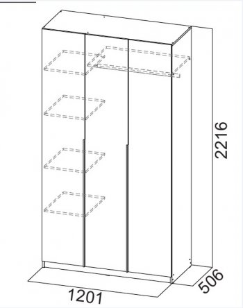 Шкаф 1200 мм ШК-5 графит (СВ) в Каменске-Уральском - kamensk-uralskij.mebel-e96.ru