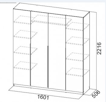 Шкаф 1600 мм ШК-5 белый (СВ) в Каменске-Уральском - kamensk-uralskij.mebel-e96.ru