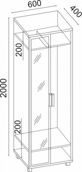 Шкаф 600 с зеркалом West (Риннер) в Каменске-Уральском - kamensk-uralskij.mebel-e96.ru