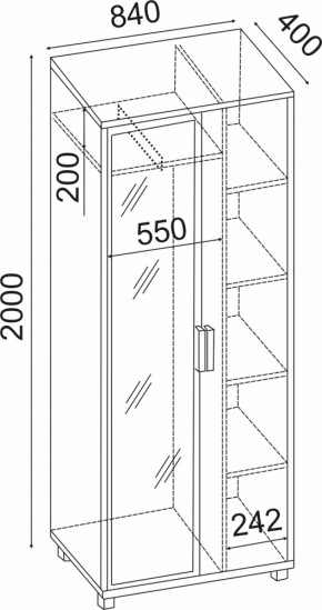 Шкаф 800 с зеркалом West (Риннер) в Каменске-Уральском - kamensk-uralskij.mebel-e96.ru