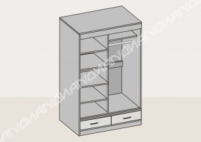 Шкаф-купе 2-х дверный с ящиками и зеркалом (арт. 008) 1150 мм (Диал) в Каменске-Уральском - kamensk-uralskij.mebel-e96.ru