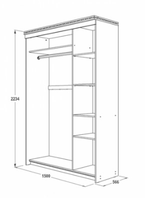 Шкаф-купе 1500 мм 3-х дверный Ольга-13 в Каменске-Уральском - kamensk-uralskij.mebel-e96.ru