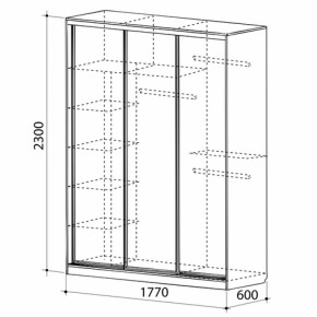 Шкаф-купе Бассо 1-600 (полки слева) в Каменске-Уральском - kamensk-uralskij.mebel-e96.ru