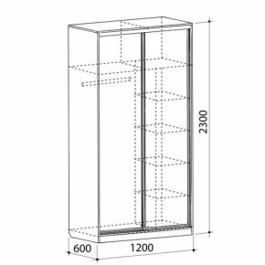 Шкаф-купе Рио 1-600 (полки справа) в Каменске-Уральском - kamensk-uralskij.mebel-e96.ru