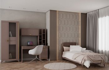 Кровать Сиде 900 мм Мокко (рогожка) (СБК) в Каменске-Уральском - kamensk-uralskij.mebel-e96.ru