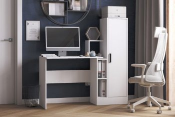 Компьютерный стол СКМ-2 белый (Микон) в Каменске-Уральском - kamensk-uralskij.mebel-e96.ru