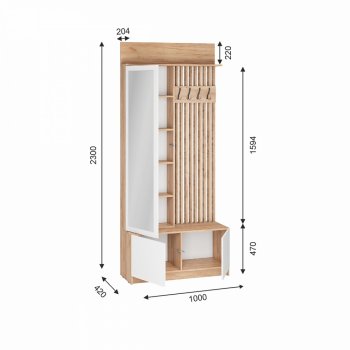 Вешалка Стоуби ВШ-1000 (ИЦ) в Каменске-Уральском - kamensk-uralskij.mebel-e96.ru