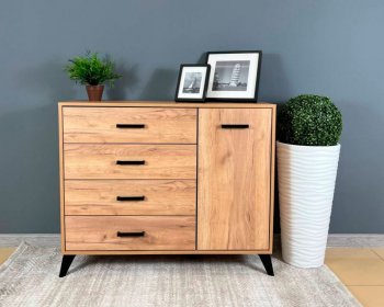 Комод-Тумба (1дв,4ящ) SVETLANA LOFT, дуб золотой (Генезис) в Каменске-Уральском - kamensk-uralskij.mebel-e96.ru