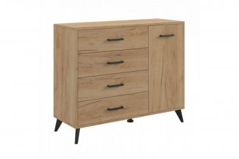 Комод-Тумба (1дв,4ящ) SVETLANA LOFT, дуб золотой (Генезис) в Каменске-Уральском - kamensk-uralskij.mebel-e96.ru