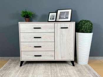 Комод-Тумба (1дв,4ящ) SVETLANA LOFT, сосна белая (Генезис) в Каменске-Уральском - kamensk-uralskij.mebel-e96.ru