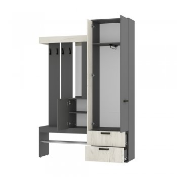 Прихожая Трамп графит/крафт белый (БТС) в Каменске-Уральском - kamensk-uralskij.mebel-e96.ru