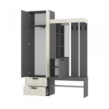 Прихожая Трамп графит/крафт белый (БТС) в Каменске-Уральском - kamensk-uralskij.mebel-e96.ru