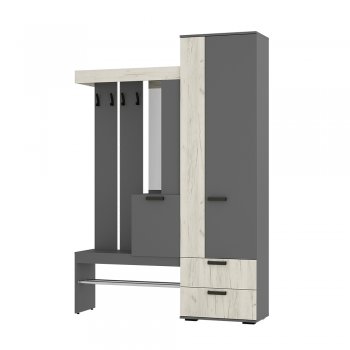 Прихожая Трамп графит/крафт белый (БТС) в Каменске-Уральском - kamensk-uralskij.mebel-e96.ru