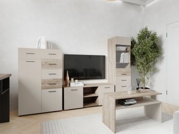 Тумба ТВ Турин ЛДСП крафт серый/кашемир (ВВР) в Каменске-Уральском - kamensk-uralskij.mebel-e96.ru