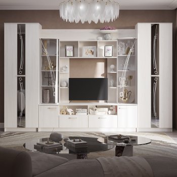 Стенка Венеция ясень белый (БТС) в Каменске-Уральском - kamensk-uralskij.mebel-e96.ru