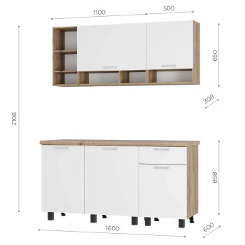 Кухонный гарнитур 1600 мм Вика (БТС) в Каменске-Уральском - kamensk-uralskij.mebel-e96.ru