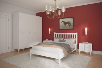 Кровать из массива Виола белый античный (БМ) в Каменске-Уральском - kamensk-uralskij.mebel-e96.ru